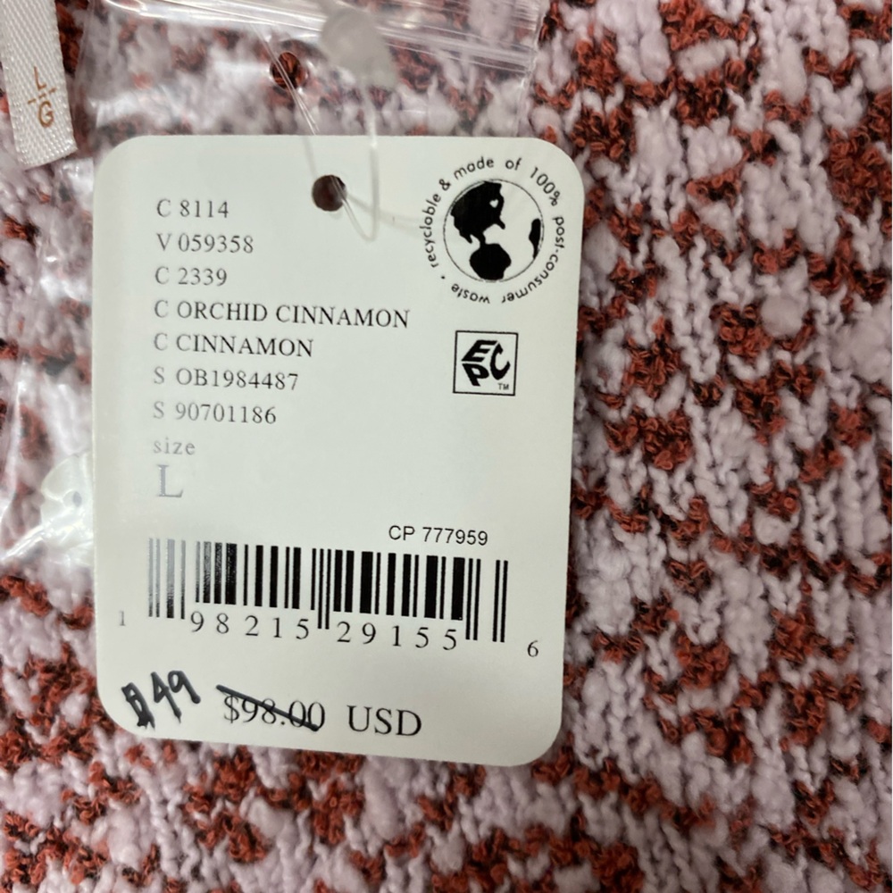 NWT New Free People Geo Floral Cropped Cardigan in Terracotta Large - Picture 7 of 11
